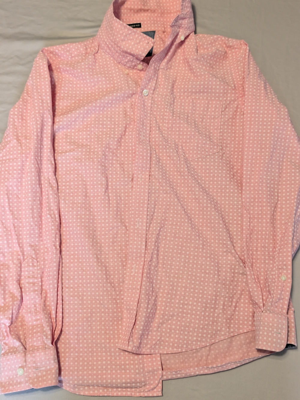 Banana Republic Pink Micro Dot Button-Down Shirt